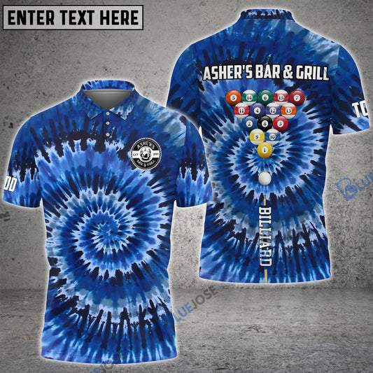 BlueJose Billiards Tie-Dye Personalized Name, Team Name 3D Shirt For Todd Emert