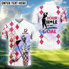 BlueJose Golf Skull Blue Pattern Your Hole Is My Goal Shirt Customized Name, Team Name 3D Shirts (4 Colors)