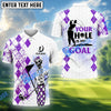 BlueJose Golf Skull Blue Pattern Your Hole Is My Goal Shirt Customized Name, Team Name 3D Shirts (4 Colors)