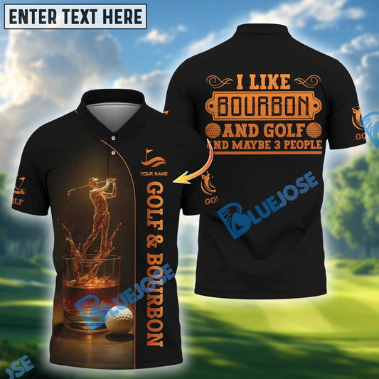 BlueJose Funny I Like Bourbo and Golf Shirts, Custom Name & Team Name 3D Shirts