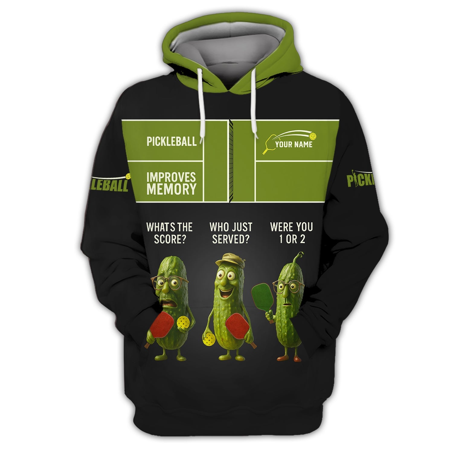 Funny Pickleball Shirts, Men's Custom Name Pickleball Improves Memory Polos, Gift For Pickleball Players