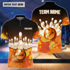 BlueJose Paint Pattern Bowling And Pins Break Multicolor Customized Name 3D Shirt, Personalized Shirts For Bowling Players