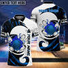 BlueJoses Bowling And Pins Water Paint Color Customized Name 3D Shirt (4 Colors) Personalized Shirts For Bowling Players
