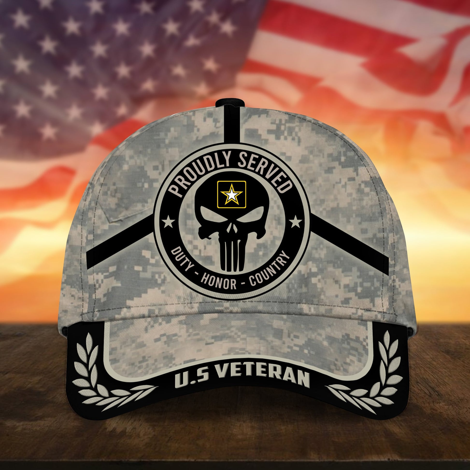 BlueJose Badass Puniskull Multiservice U.S Veteran Cap NPVC150503