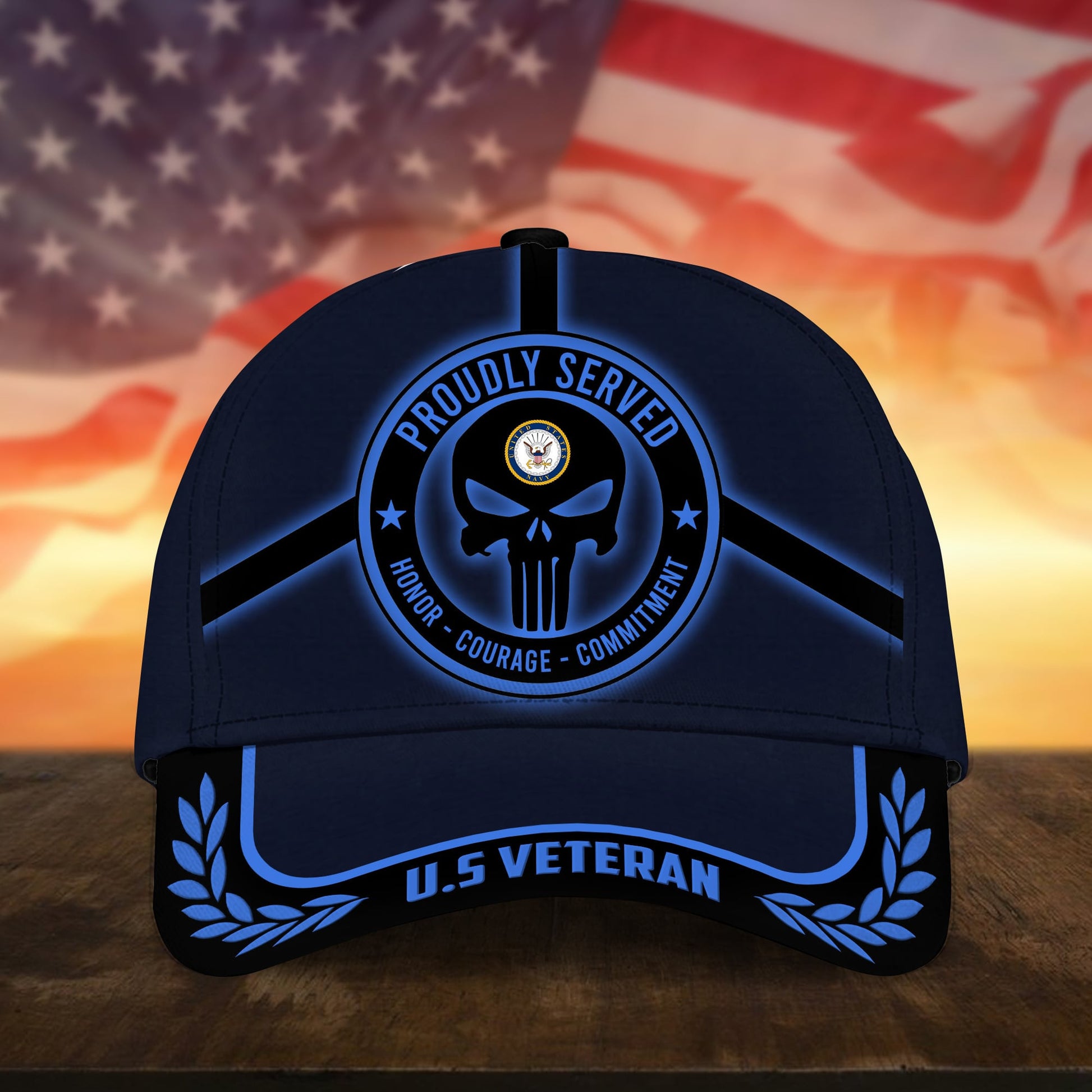 BlueJose Badass Puniskull Multiservice U.S Veteran Cap NPVC150503