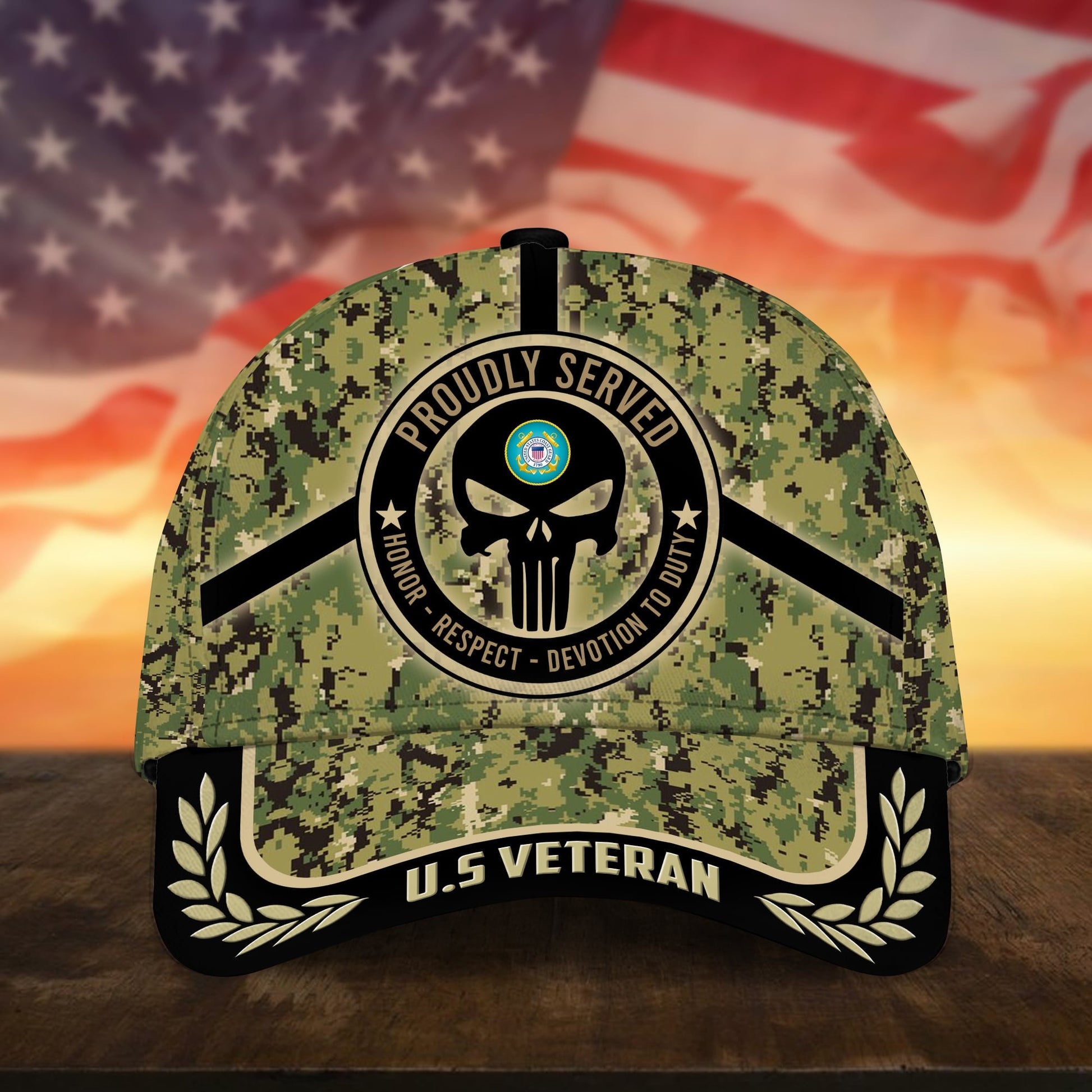 BlueJose Badass Puniskull Multiservice U.S Veteran Cap NPVC150503
