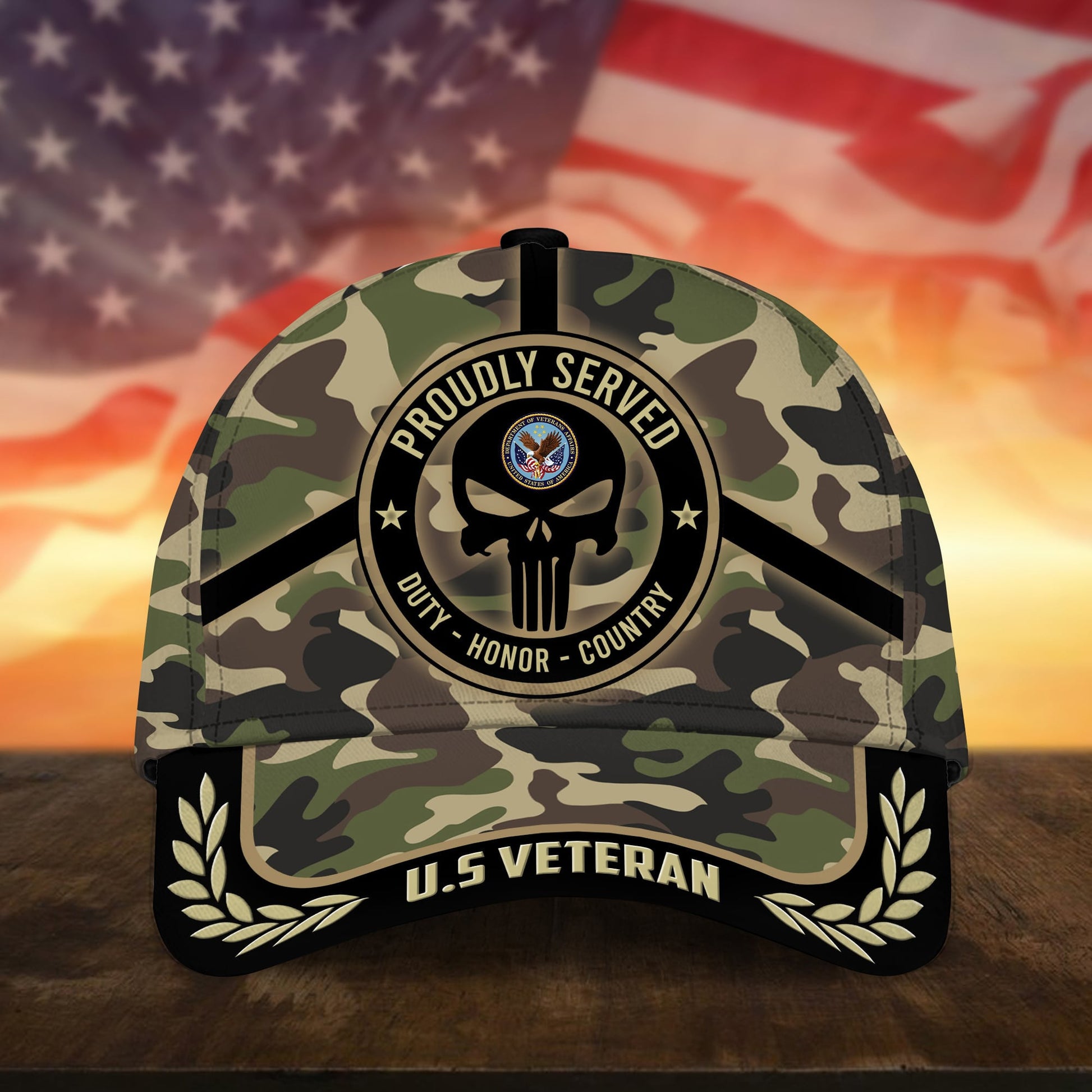 BlueJose Badass Puniskull Multiservice U.S Veteran Cap NPVC150503