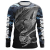BlueJose Halloween Mahi Mahi Fishing Fish Reaper Customize Name Fishing Camo Long Sleeve Shirt