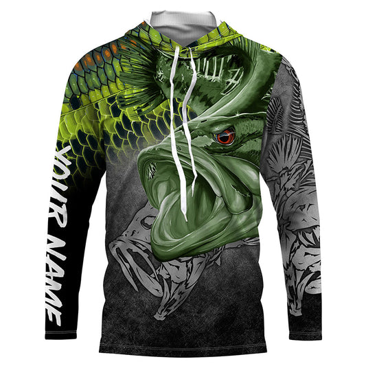 BlueJose Largemouth Bass Reaper Fish Skeleton Custom Name Fishing Shirt
