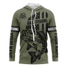 Bluejose Bass Hunter Fishing American Flag Custom Long Sleeve Fishing Shirts