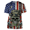 BlueJose Halloween Fish Reaper American Flag Patriotic Custom Name Long Sleeve