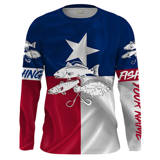 Bluejose Redfish Trout Flounder Texas Fishing Custom Name Fishing Shirts