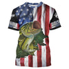 Bluejose Largemouth Bass Fishing American Flag Patriotic Fourth Of July Personalized Fishing Shirts