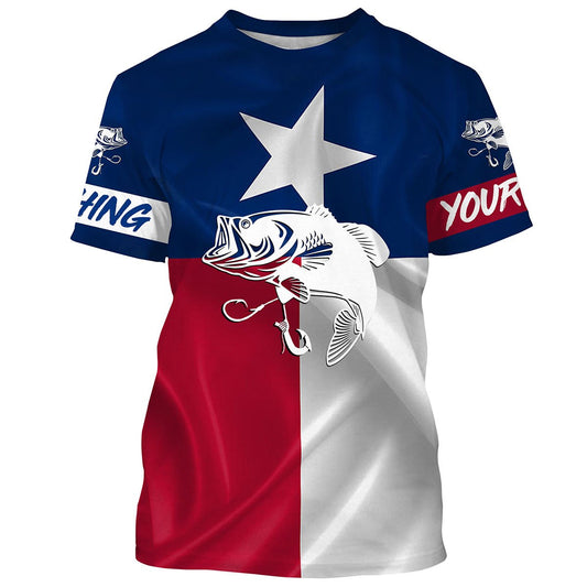 Bluejose Largemouth Bass Fishing Tattoo Texas Flag Custom Name 3D All Over Print