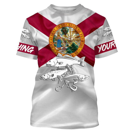 Bluejose Inshore Slam Snook, Redfish, Trout Fishing Florida State Flag Personalized