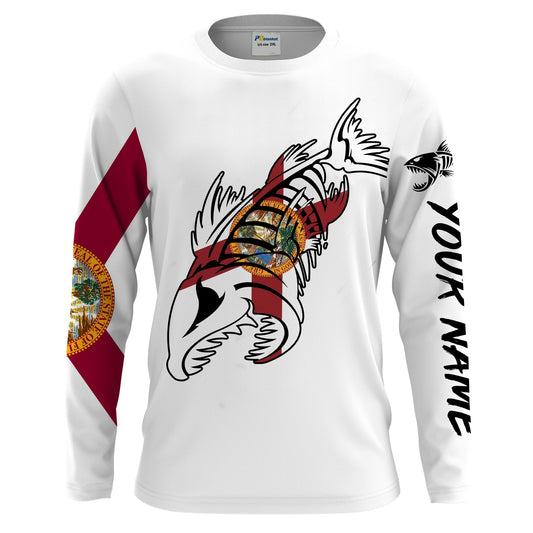 Bluejose Fish Reaper Fishing Florida Flag Patriotic Customize Name Quick Dry Long Sleeves Fishing Shirts