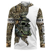 BlueJose Halloween Fishing Fish Grim Reaper Skull Custom Name Long Sleeve Shirts