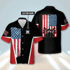 BlueJoses USA Bowling Flag Personalized Name Hawaiian Shirt