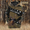 BlueJose Personalized Name Premium Deer Hunting Hoodie & Zip Hoodie  Multicolor
