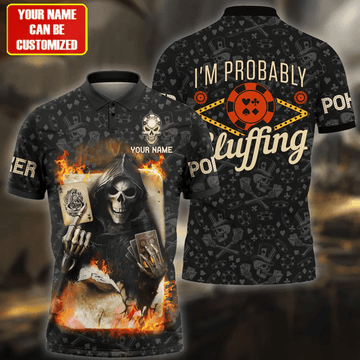 BlueJose Custom name Poker Bluffing Polo Shirts