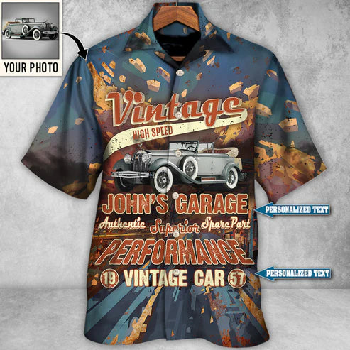 Route 66 Vintage Car Take Me On A Road Trip Custom Photo Personalized - Hawaiian Shirt - Personalized Photo Gifts