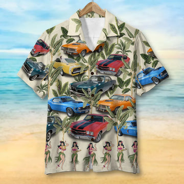 Custom Classic Car Hawaiian Shirt, Dancing Girls Pattern