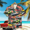 Custom Classic Car Photo Hawaiian Shirt, Tropical Flower Pattern