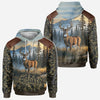 BlueJose Love Hunting, Personalized Hunting All Over Shirt, Personalized 3D Hoodie For Hunting Lover