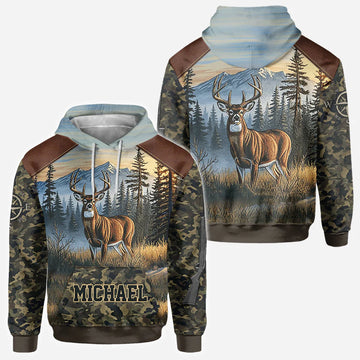BlueJose Love Hunting, Personalized Hunting All Over Shirt, Personalized 3D Hoodie For Hunting Lover