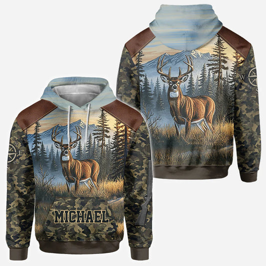 BlueJose Love Hunting, Personalized Hunting All Over Shirt, Personalized 3D Hoodie For Hunting Lover
