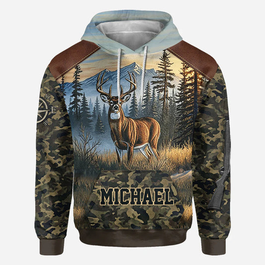BlueJose Love Hunting, Personalized Hunting All Over Shirt, Personalized 3D Hoodie For Hunting Lover