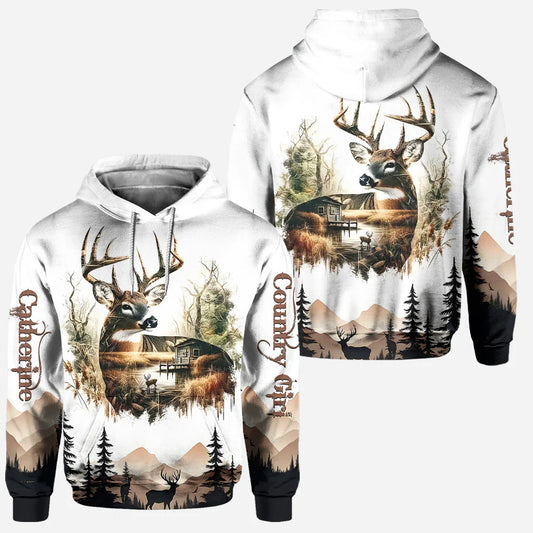 BlueJose Country Girl, Personalized Hunting All Over Shirt, Personalized 3D Hoodie For Hunting Lover