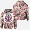 BlueJose Pretty in Pink Dangerous in Camo, Personalized Hunting All Over Shirt, Personalized 3D Hoodie For Hunting Lover