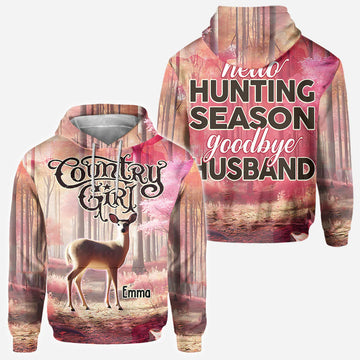 BlueJose Hello Hunting Season Goodbye Husband, Personalized Hunting All Over Shirt, Personalized 3D Hoodie For Hunting Lover