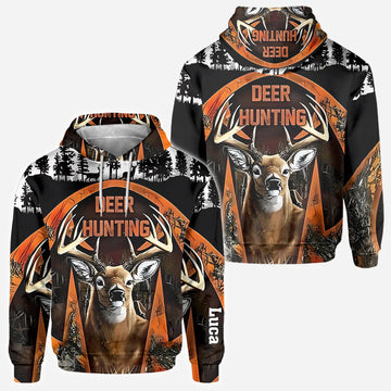 BlueJose Awesome Deer, Personalized Hunting All Over Shirt, Personalized 3D Hoodie For Hunting Lover