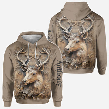 BlueJose Love Hunting, Personalized Hunting All Over Shirt, Personalized 3D Hoodie For Hunting Lover)