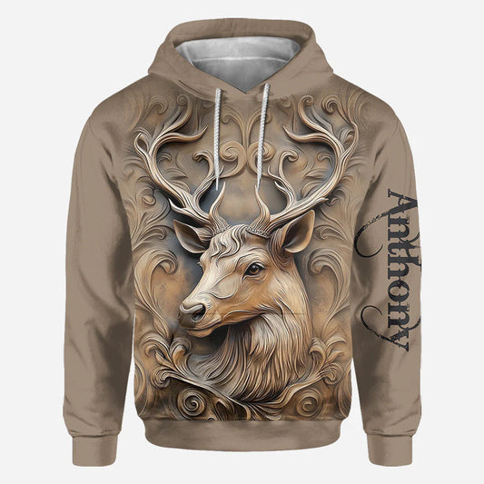 BlueJose Love Hunting, Personalized Hunting All Over Shirt, Personalized 3D Hoodie For Hunting Lover)