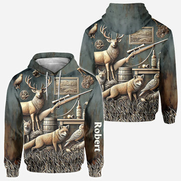 BlueJose Best Hunter Ever, Personalized Hunting All Over Shirt, Personalized 3D Hoodie For Hunting Lover