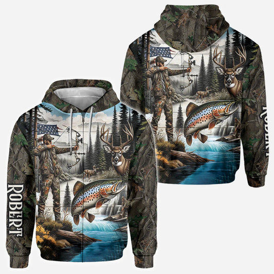 BlueJose Love Hunting, Personalized Hunting All Over Shirt, Personalized 3D Hoodie For Hunting Lover
