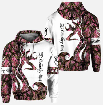 BlueJose Hunting Girl Hoodie, Personalized 3D Hoodie For Hunting Lover