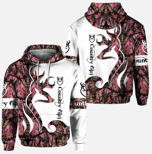 BlueJose Hunting Girl Hoodie, Personalized 3D Hoodie For Hunting Lover