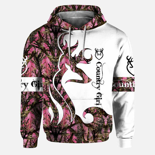 BlueJose Hunting Girl Hoodie, Personalized 3D Hoodie For Hunting Lover