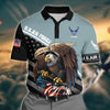 BlueJose Premium U.S Air Force  3D Polo All Over Printed