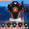 BlueJose Premium Personalised U.S Multiple Service Veteran Polo Shirt