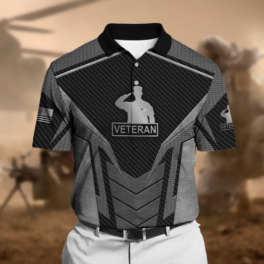 BlueJose Premium U.S Multiple Service Veteran Polo Shirt