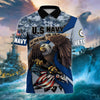 BlueJose Premium U.S Multiple Service Veteran Polo Shirt