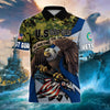 BlueJose Premium U.S Multiple Service Veteran Polo Shirt