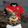 BlueJose Premium Personalised U.S Multiple Service Veteran Polo Shirt