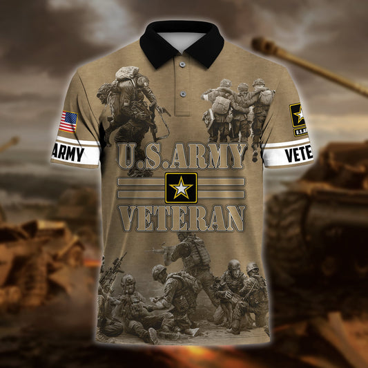 BlueJose Premium U.S. Army Veteran Polo Shirt