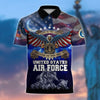 BlueJose Premium U.S Multiple Service Veteran Polo Shirt